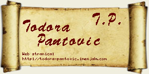 Todora Pantović vizit kartica